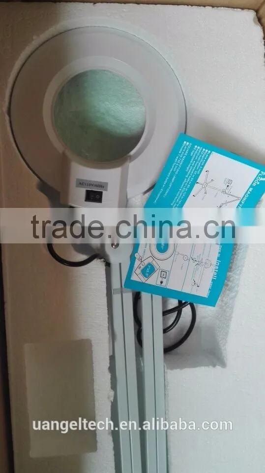 floor lamp with magnifer/ Magnifying Lamp / vertical light on magnifier