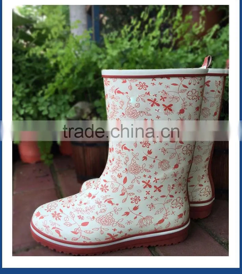 Girls Folding Water Nature Rubber Rain Boots