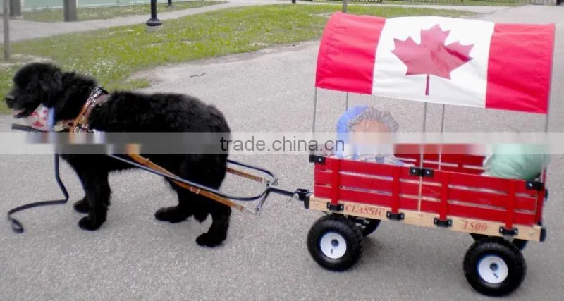 4 wheel small wood folding dog pulling wagon