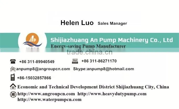 Abrasion Resisting River Dredge Sand Pump