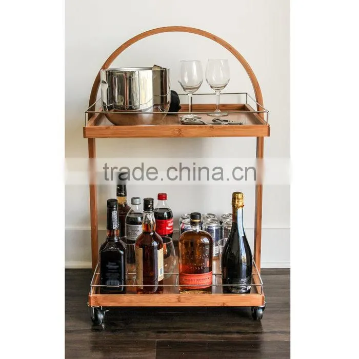 wooden rolling beer carrier