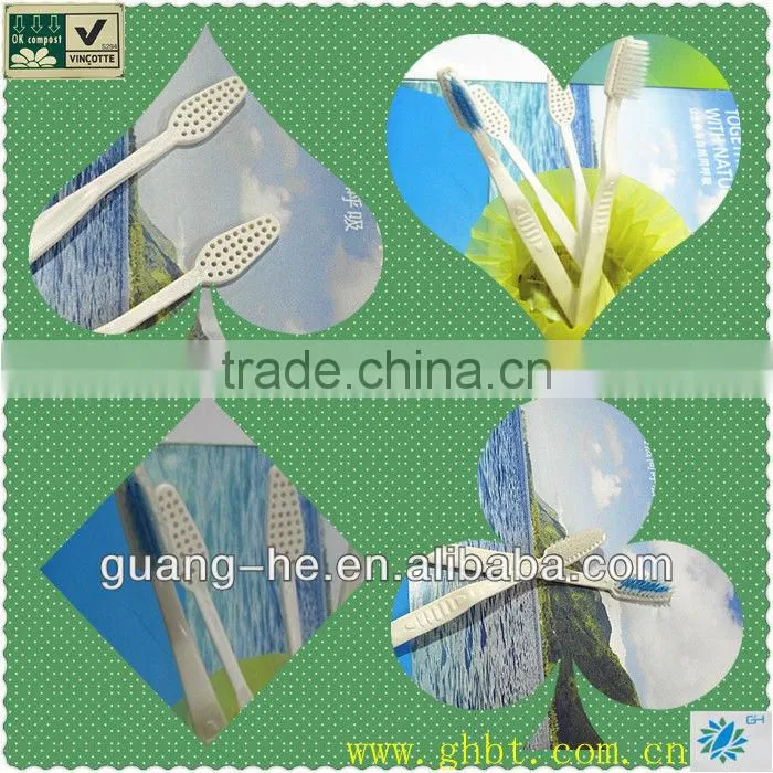 Disposable hotel used eco-friendly material100% biodegradable safe plastic PLA toothbrush