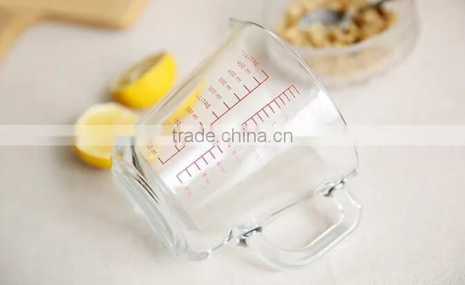 New glass measuring cup Embossed glass measuring cup