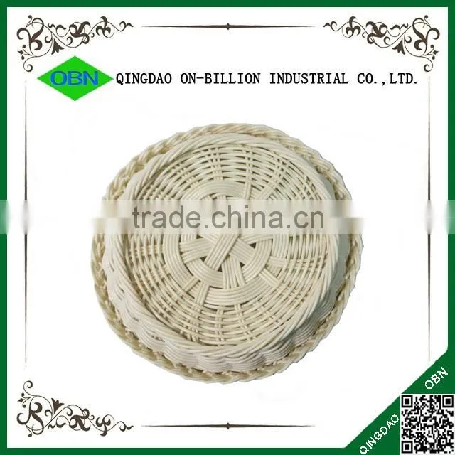 Food grade colored plastic rattan round handmade baskets