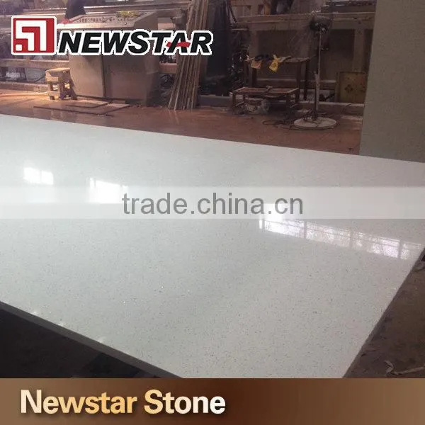 Polished mirror fleck crystal white quartz tiles