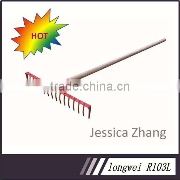 R103 Steel Material Red Paint Sprayed Farming Tools&Garden Tools Rake