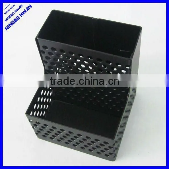 Quality round black metal mesh paper clip holder
