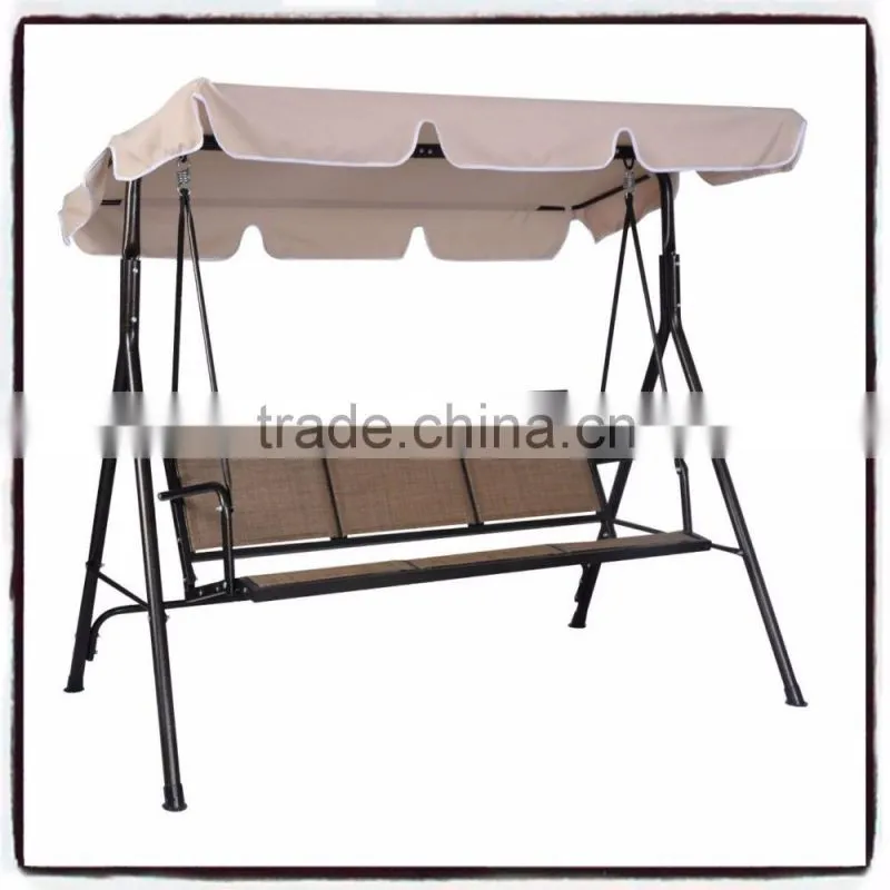 Customized 3 seats teslin garden swing chair outdoor swing chair for hot sale
