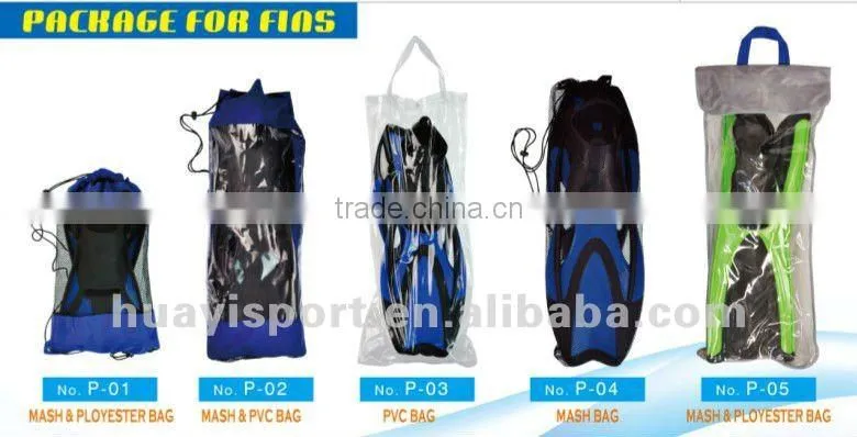 Fashion custom durable scuba diving snorkel and flipper sets