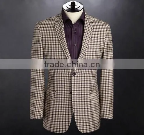 High quality TR business suits/ italy style suits for men/Grid styles Functional buttons on sleeve