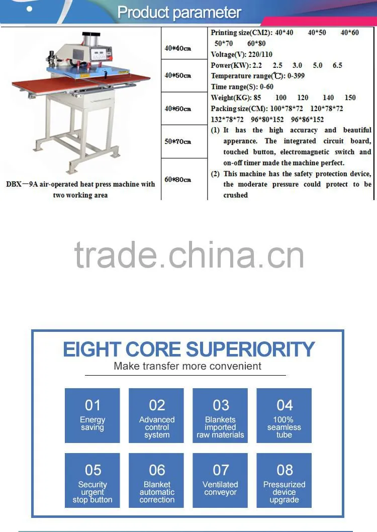 Guangzhou fctory supply cheap dual heat press machine for sale