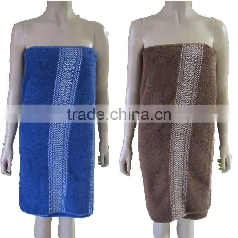 111204 Stock 14s low twist solid dyed jacquard cotton bath towel stock for hotel