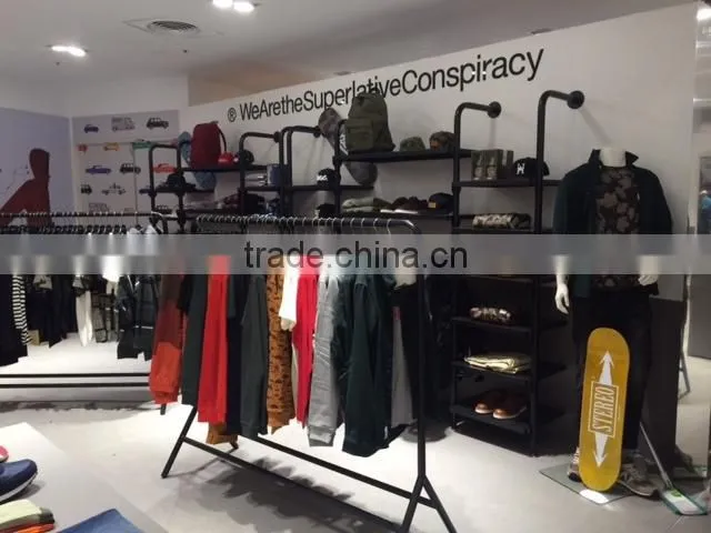 metal wall mounted garment store fixture clothing display racks