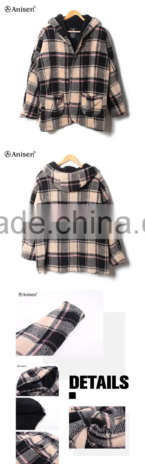 happy new year wholesale cheap fleece sports plaids man coat
