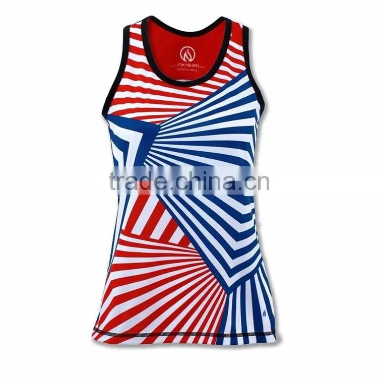 bodybuilding vest flag gym womens sports cheap running singlets wholesale
