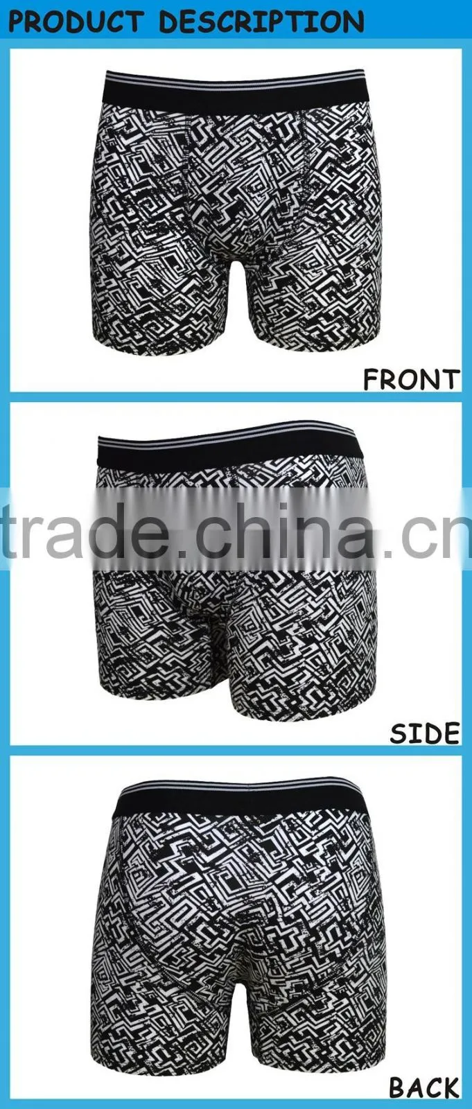 Free Sample Design Your Own Brand Men's Boxer Underwear