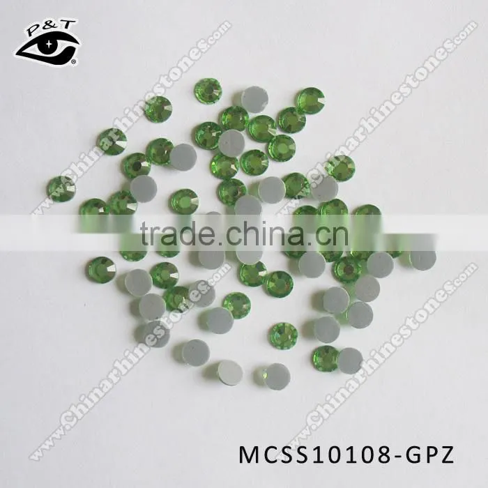 TOP DMC hotfix rhinestone 3mm ss10 peridot color rhinestone for clothing