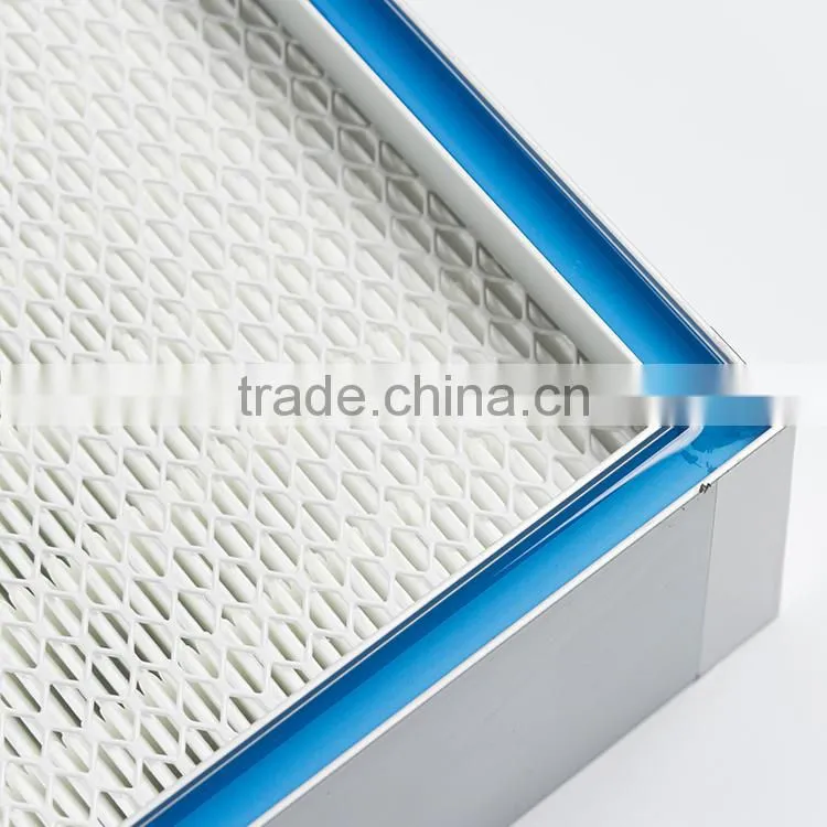 Factory price gel sealant mini-pleated ulpa/hepa filter