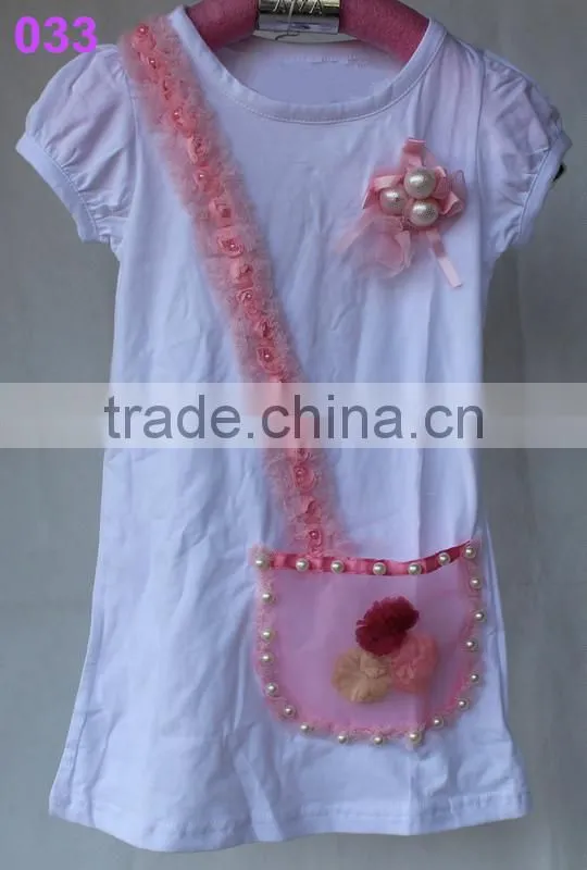 2014 new style baby cotton T shirt with bag design