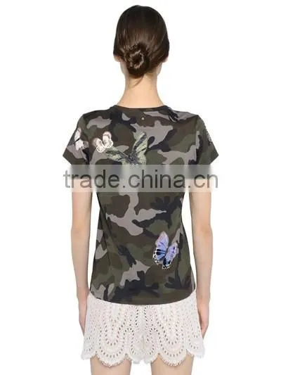 Custom Unisex Cotton Short Sleeve Camouflage Pattern T-shirts,Men & Women Top Quality Camouflage T Shirts For Army