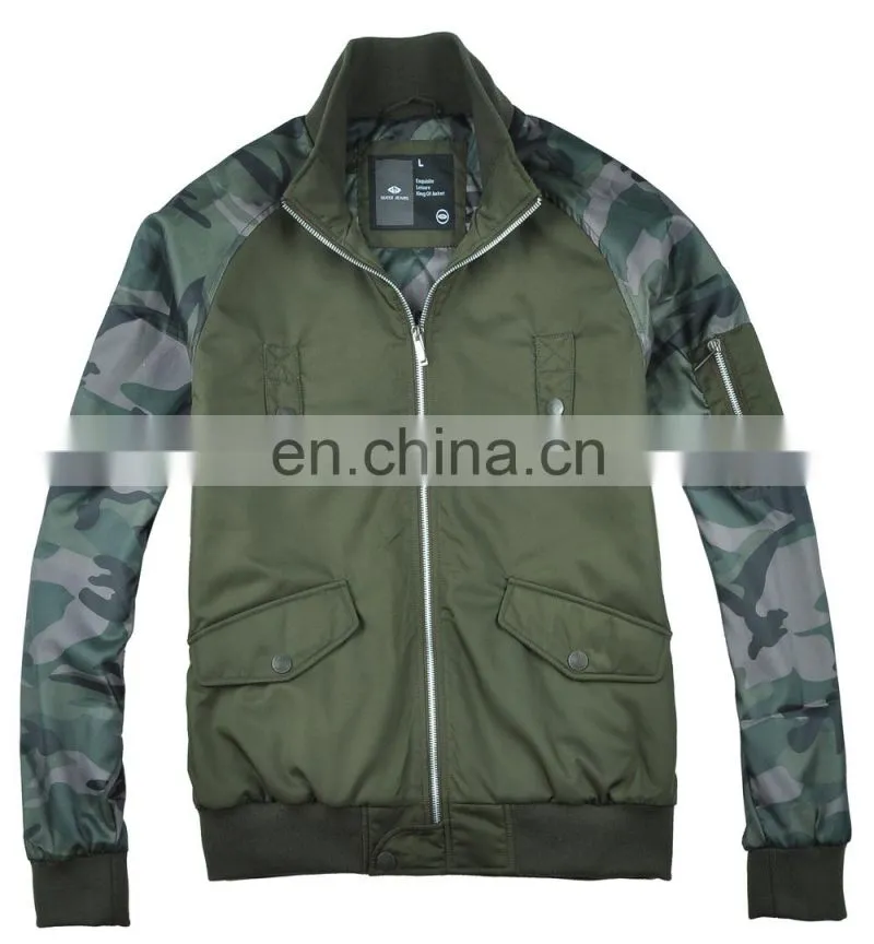2015 lastest fashion spring army printed handsome men pilot jacket