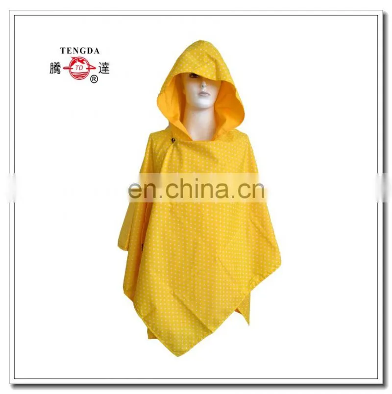 raincoat factory cheap yellow polyester rain cape