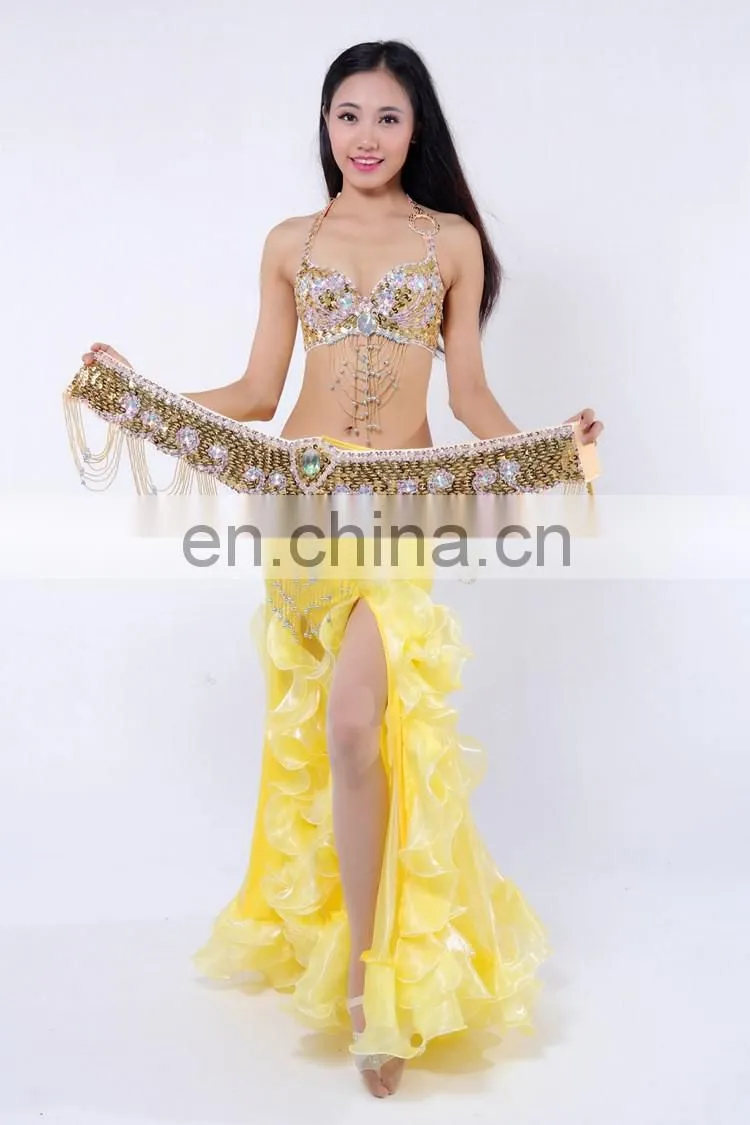 America elegant adult lady beaded tassel bellydance wear