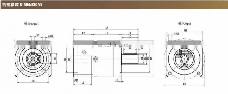 Hollow Shaft High Precision Planetary Gear Box 5 to 1 Ratio 90mm Speed Reducer For Panasonic Servo Motor