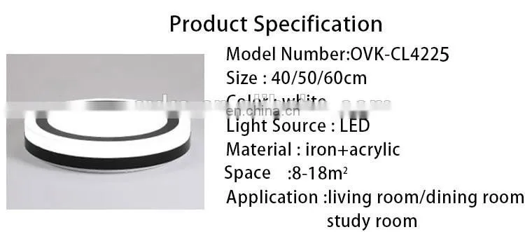 Creative Round Atmosphere LED Ceiling Light Modern Simple Living Room Lamps for Bedroom Study room