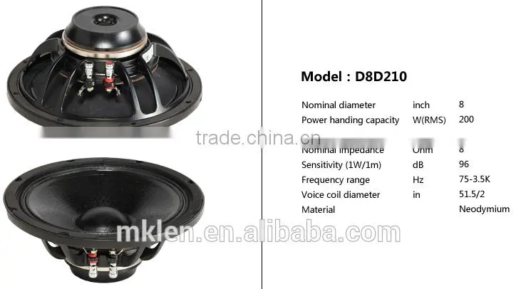 RF08TT+ 200W 8" pro sound, mini speaker