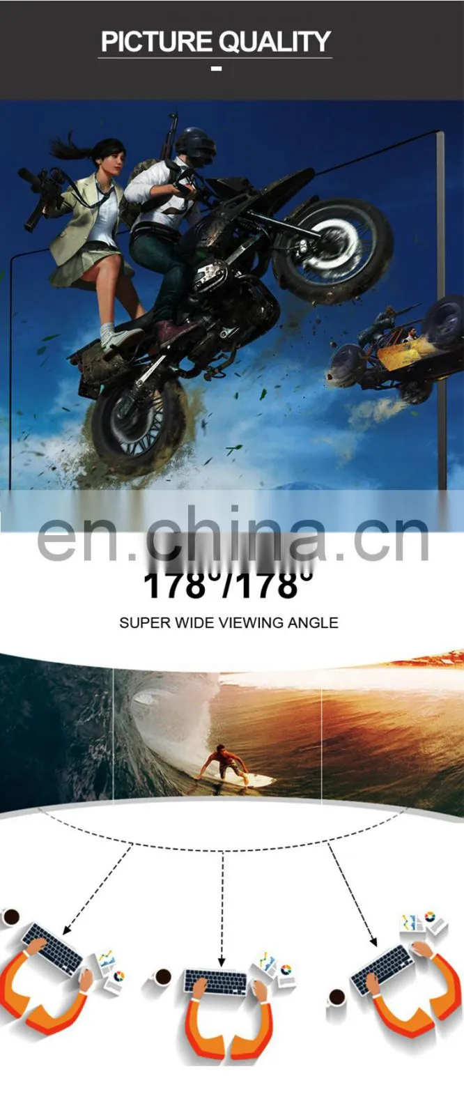 27 Inch Led Monitor Computer FHD Curved Monitor Desktop Gaming Display Full HD 1080P 4K 60HZ 1ms