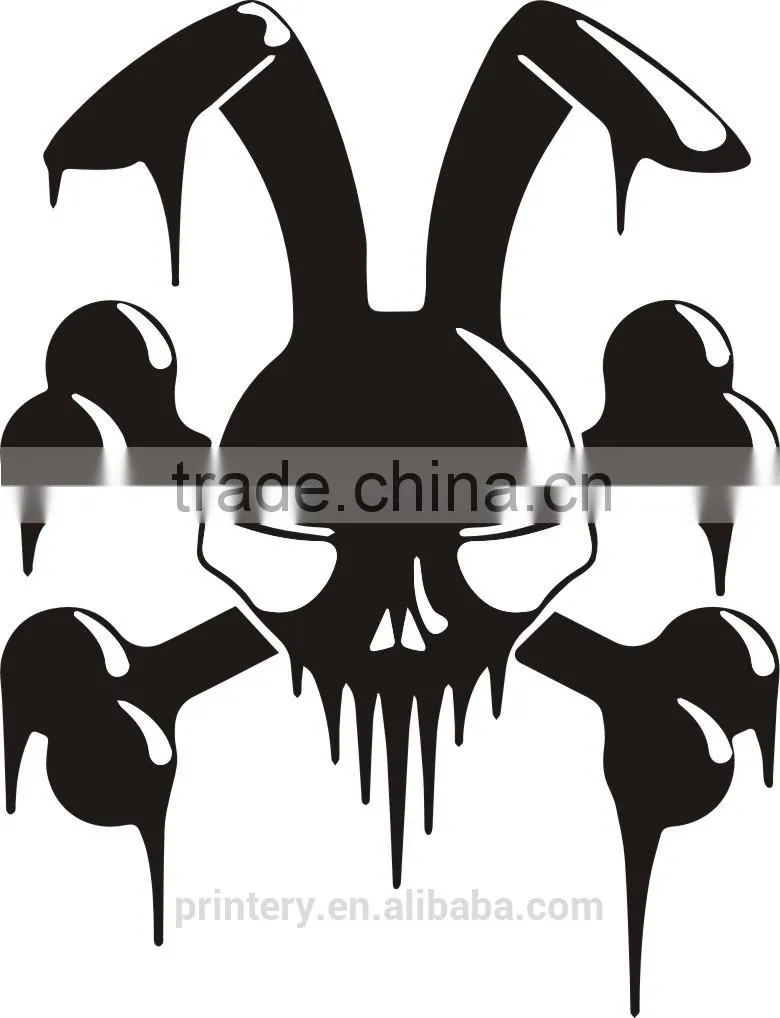 Skull car window light film sticker, removable window gel stickers,gel sticker winow glass stickers