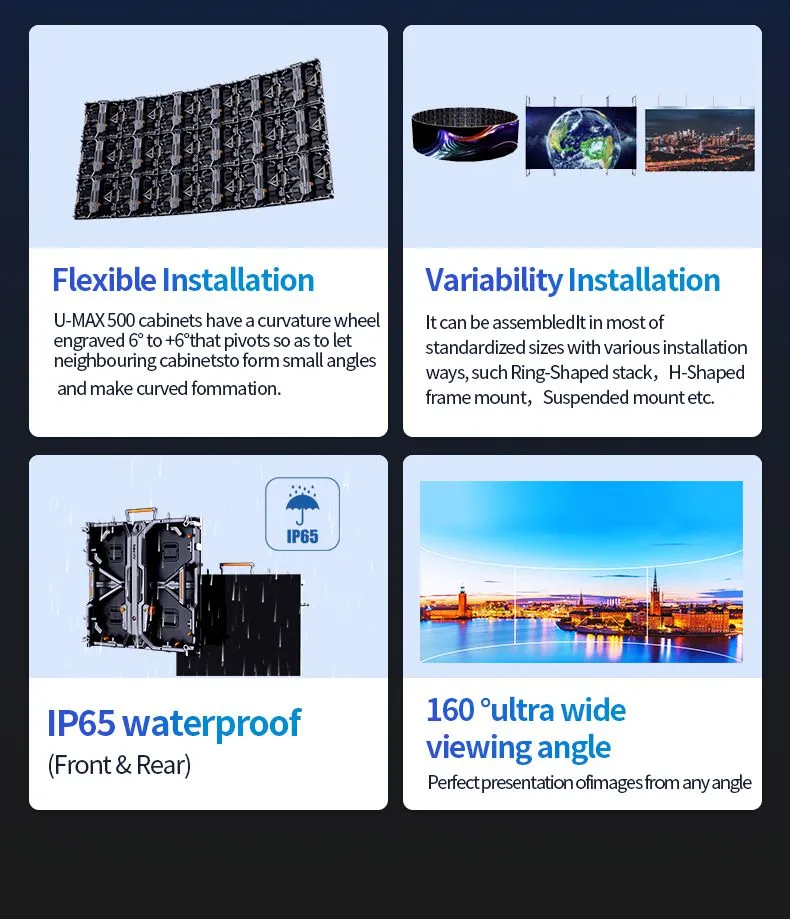 High Quality Full Color P3.91 Outdoor Waterproof Giant Led Video Wall Event Rental Stage Display Screen