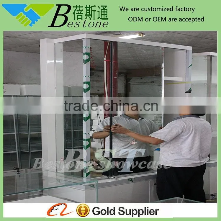 BST factory supply wooden floor standing mirror jewelry cabinet