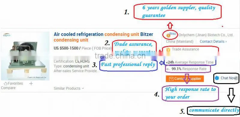 Outside refrigeration equipment for refrigeration cold room
