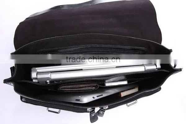 2015 fashion men high end genuine leather laptop bag
