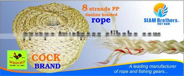 8 strands polypropylene marine pp rope diameter 18.0 MM TO 100.0 MM