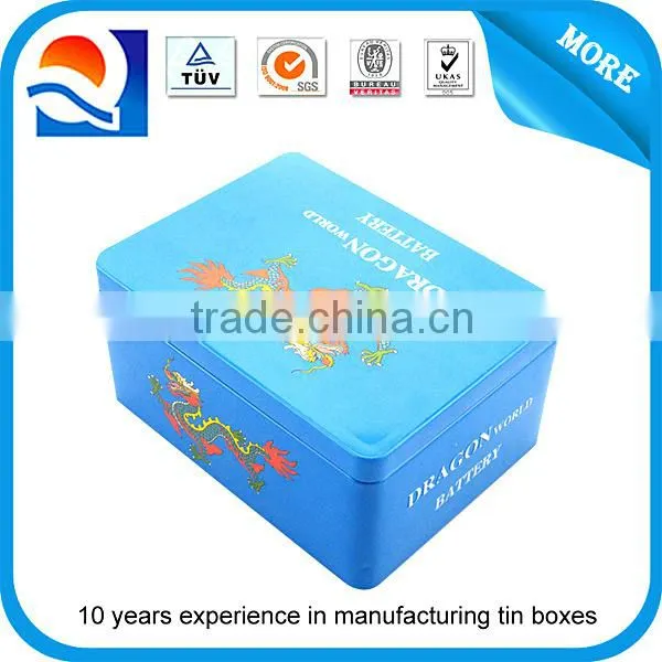 Full color metal tin box for batteries