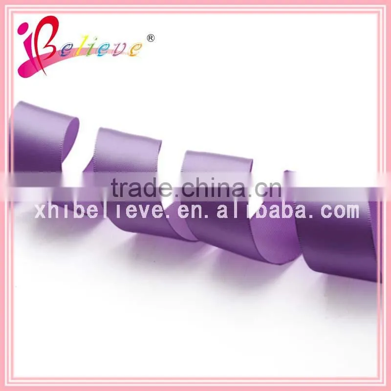 Top quality solid ribbon hot selling 100 yards roll purple ribbon pre made ornaments