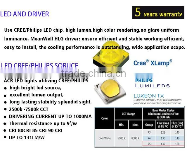 High quality lower price Meanwell driver waterproof ip65 led tunnel lights 90w
