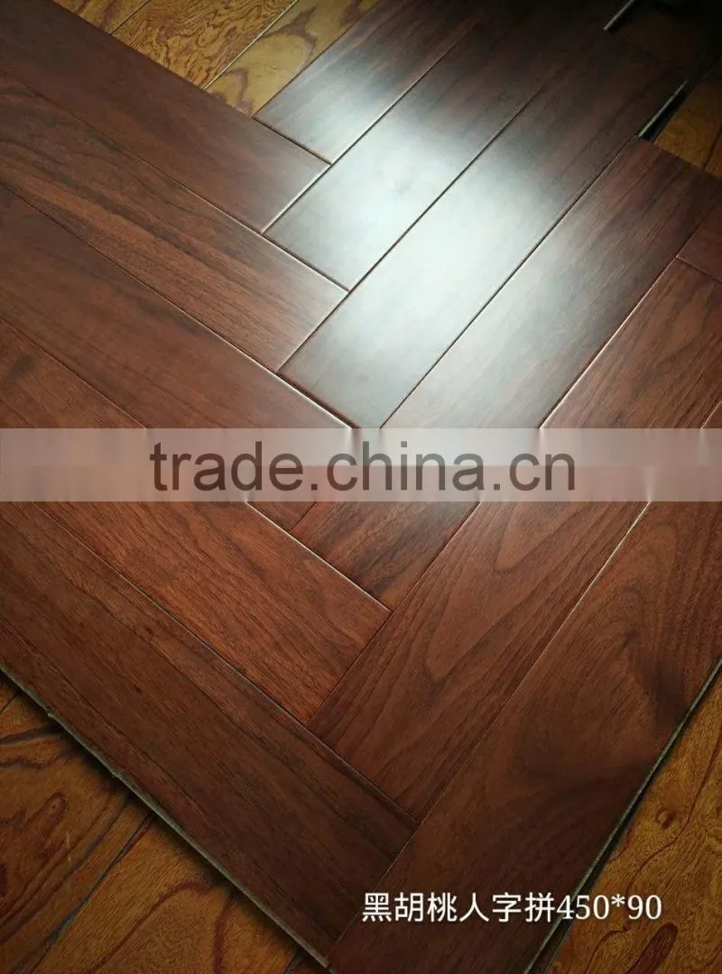 Herringbone Parquet Black Walnut Engineered Wood Flooring