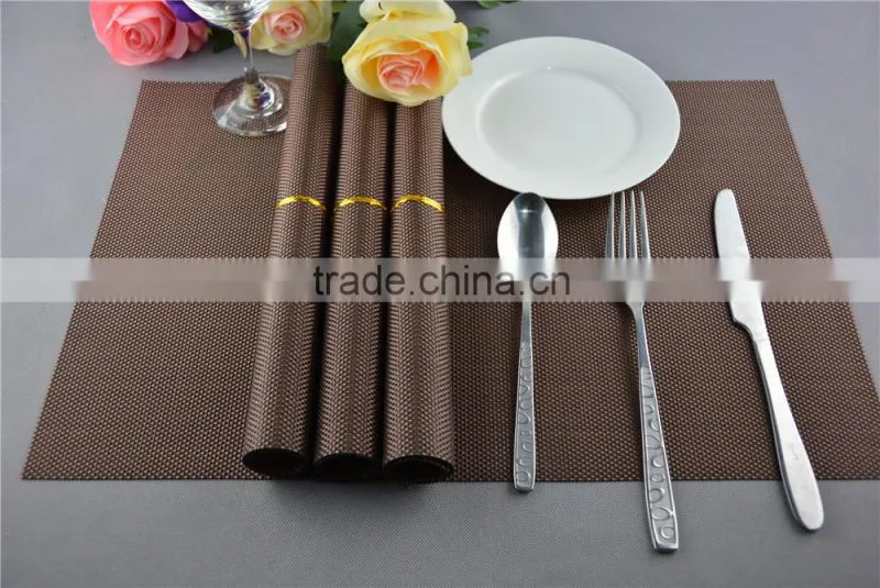 hotel table decoration PVC mat solid color brown dining placemat 45*30cm