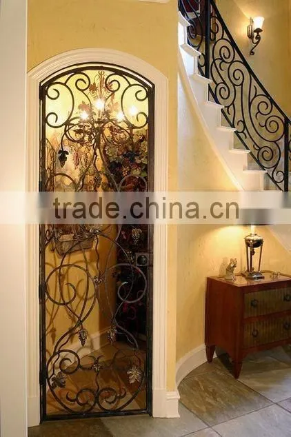 wrought iron cellar door with glass
