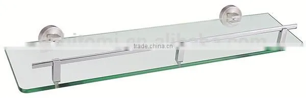 Aluminium bathroom glass shelf / single tier glass shelf /bathroom shower shelf