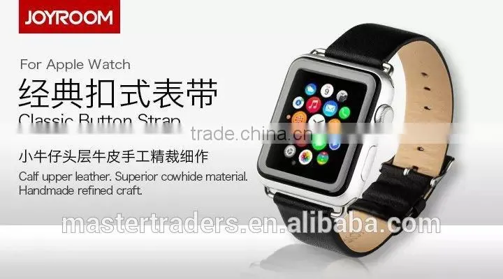 Original Joyroom Genuine Leather Classic Button Strap Watch Band Wrist Strap For 38MM Apple Watch MT-3625