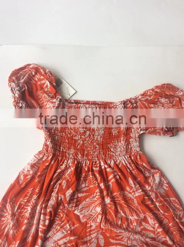 Collection White Leaves Orange Lady Long Dress