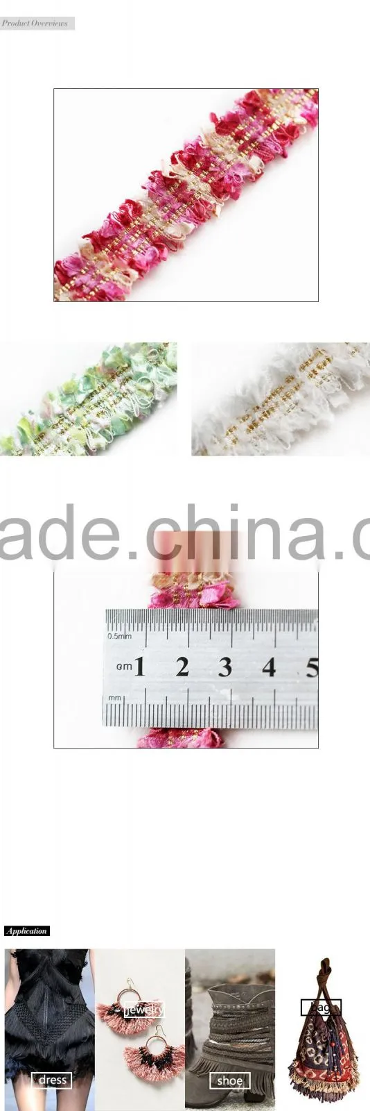 Decorative Pink lace trim with 2cm width