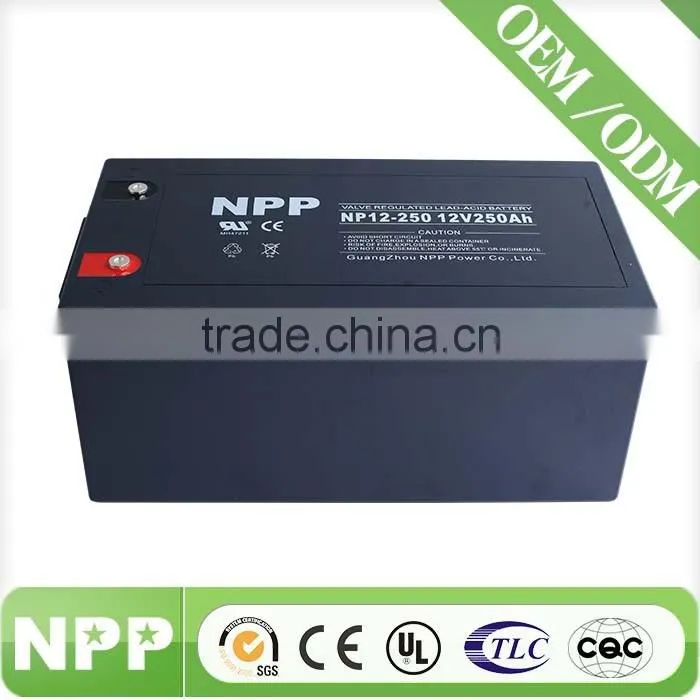 12v250ah China factory high power deep cycle battery for solar cell