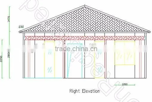 Hot galvanized color steel structure for prefab home/fast and easy assembly prefab house with low cost