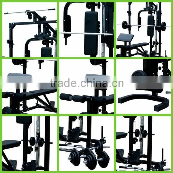 high-end combination fitness equipment commercial Multi station home gym with barbell